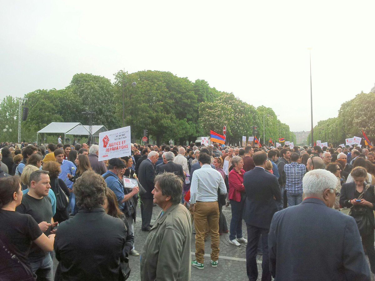 "<a href="/JCVahe/">Vahe JC Fermandjian</a>: #1915NeverAgain #Paris demonstration huge attendance!  #ArmenianGenocide