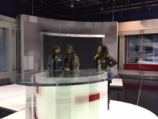 M_Ro's tweet photo. Being serious on the set of The National.
#CBCTour http://t.co/cgDTLujsVd