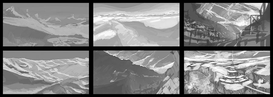 aravena's tweet photo. Crimson revolver 10 - #landscape #sketch #thumbnails http://t.co/Msr6fZKO9J