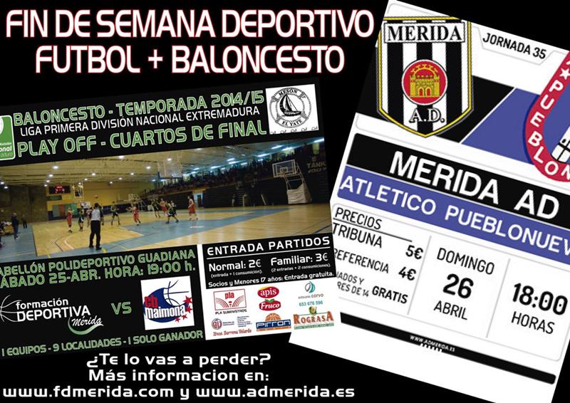 ayto_merida's tweet photo. Fin de semana repleto de actividades deportivas en nuestra ciudad. ¿Te los vas a perder? http://t.co/falQr97qGx