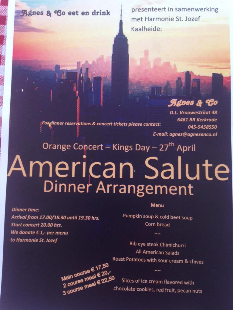 Agnesenco's tweet photo. Maandag koningsdag.... Prachtig concert in de voormalige Blijde Boodschapkerk! Start de avond met een American Dinner http://t.co/HoNywPYplD