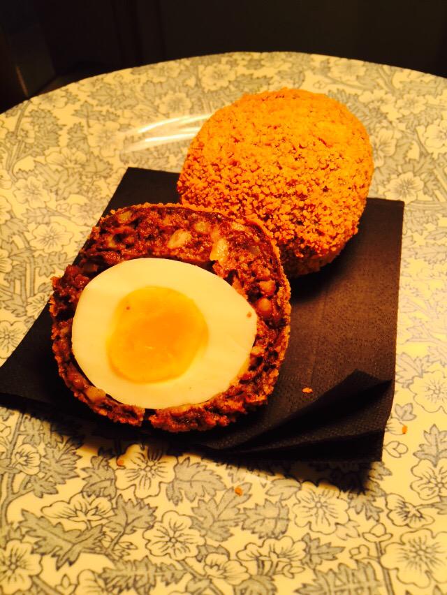 ChefHustler's tweet image. Black pudding Scotched Eggs now in the Bar @TheBoaterBath #homemade #freshforspring #OnlyAtFullers