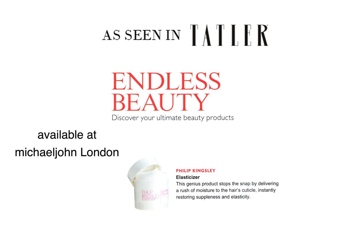 michaeljohnldn's tweet photo. Did you read @TatlerUK & were you looking for the @Philip_Kingsley #ElasticizerExtreme? Try it at #michaeljohnlondon http://t.co/Q757mgd0K1