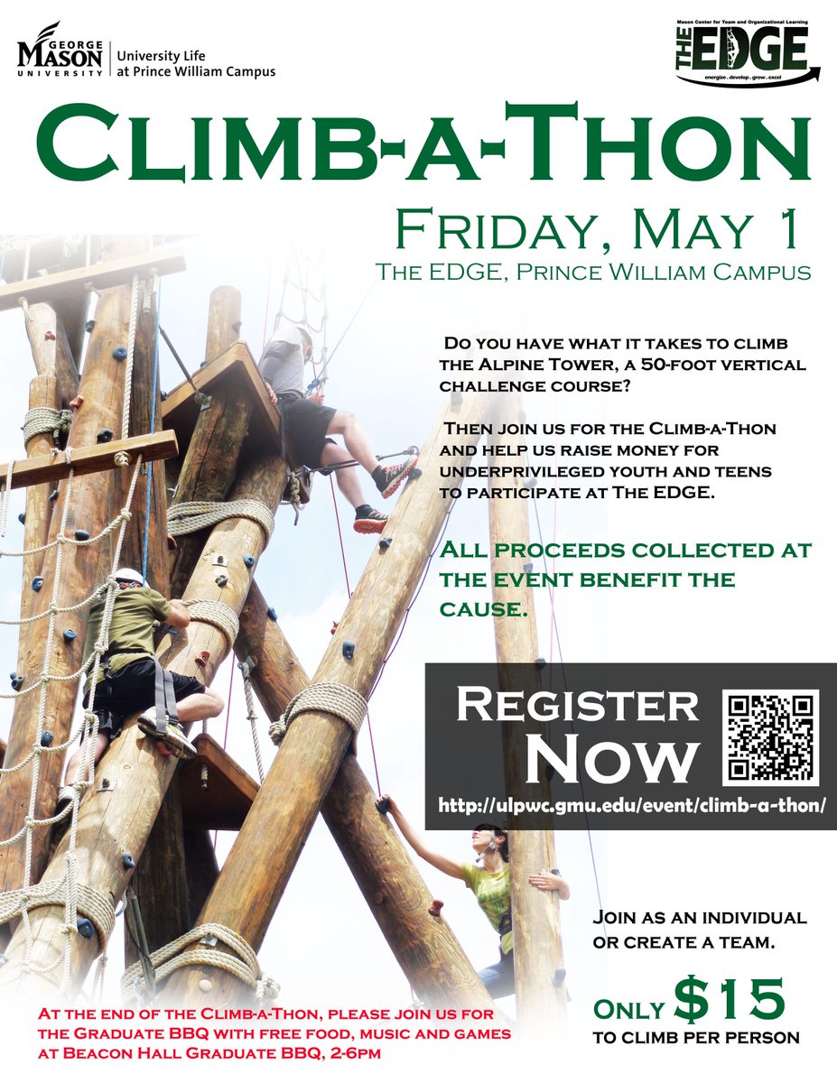 Come out to Clim-a-thon! It’s a fun time of bonding where relationships can be formed &amp; can last a lifetime.