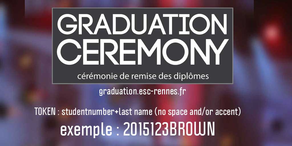 RennesSB's tweet photo. #GraduationCeremony2015 The website is online, book your day and seats for your family : http://t.co/2qjmr1yy0a http://t.co/L8UodTElFw
