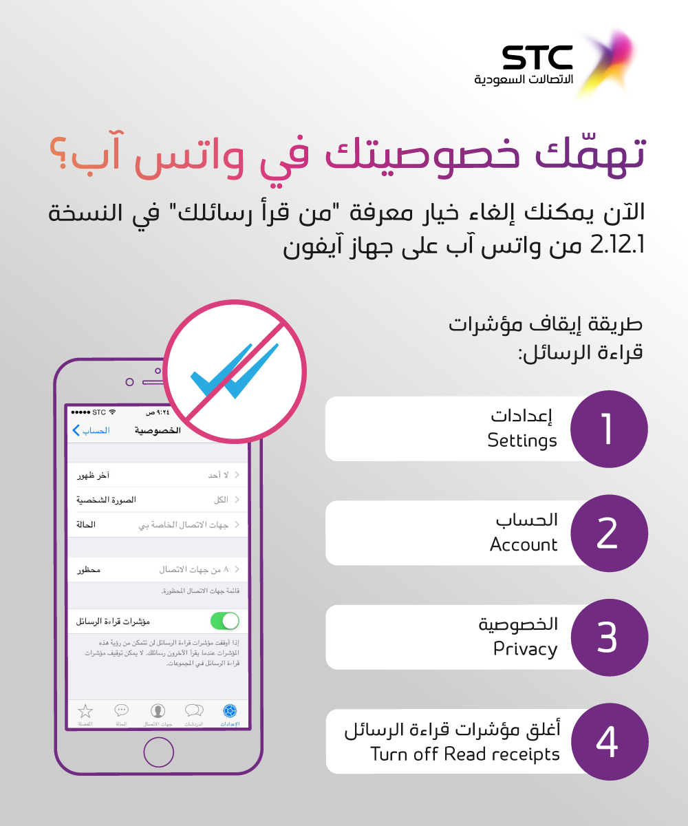إذا ألغيت خاصية معرفة قراءة الرسالة ✅✅ بعد تحديث واتس آب الأخير 😬 "