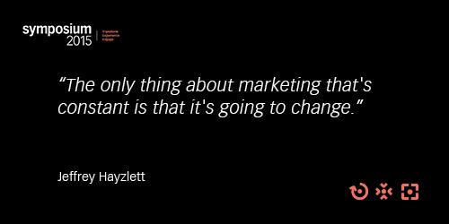 EpsilonMktg's tweet image. Look for organizational clock changers. In marketing the only constant is change @JeffreyHayzlett #EpsilonSymposium
