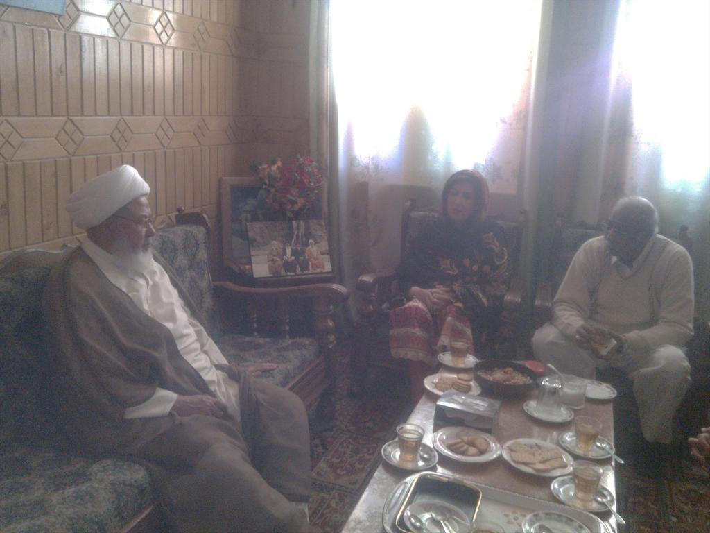 Allamah sheikh Hassan jaffery and Syeda shehla raza  at his house at Skardu