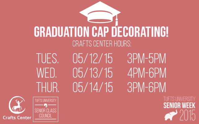 Tufts2015's tweet photo. Teamed up with Tufts Crafts Center for cap graduating during #TuftsSeniorWeek2015! Check out the schedule. http://t.co/u8ztLDAj8c
