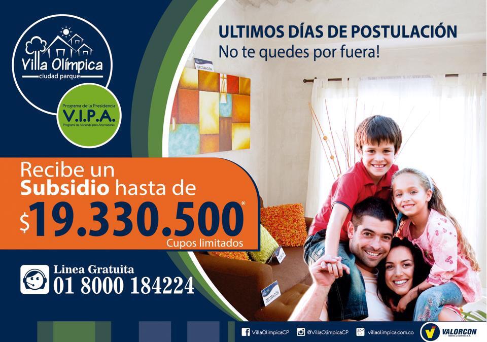 En Villa Olímpica te postulamos para un subsidio de vivienda de hasta $19.330.500 ¡Aprovecha Ya! <a href="/Maquidzg/">María Margarita</a> #VIPA