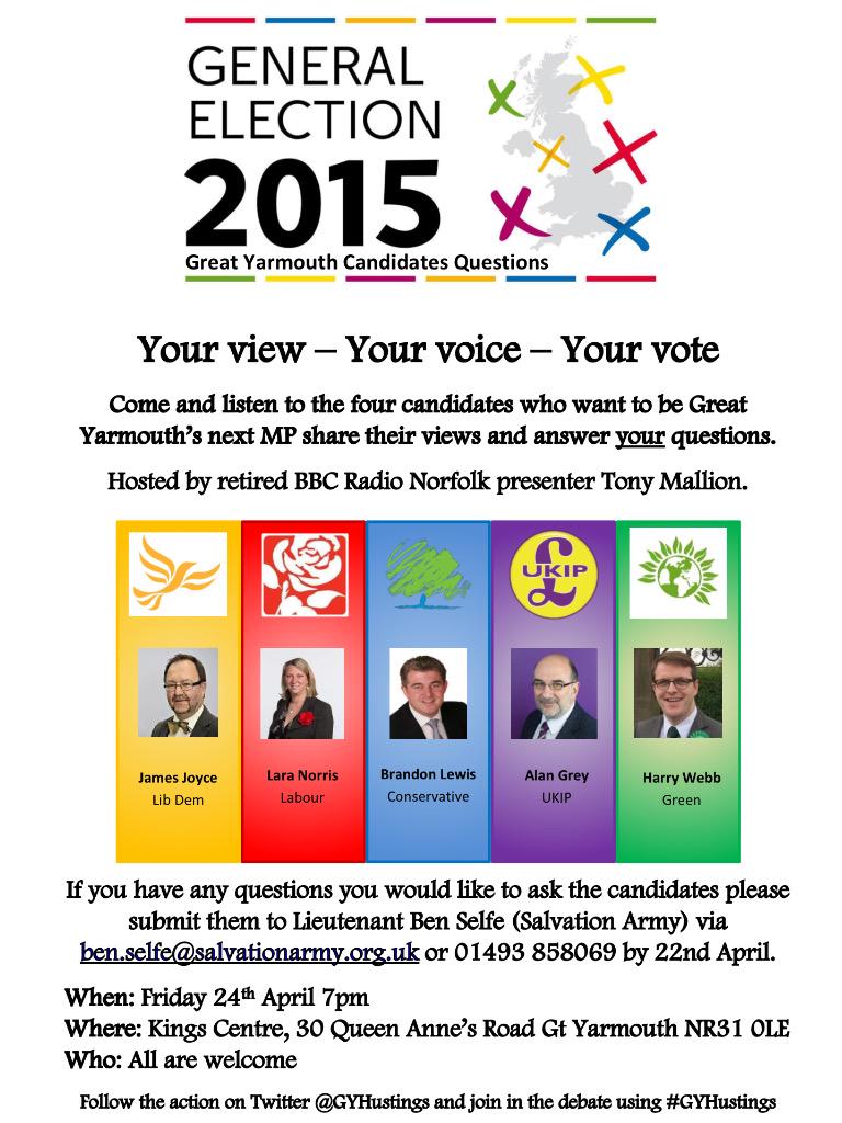 GYHustings's tweet photo. Have we mentioned there's a Hustings in Great Yarmouth tonight? Just 3 hours away #gyhustings #greatyarmouth #showup http://t.co/Euyt5T9ObD