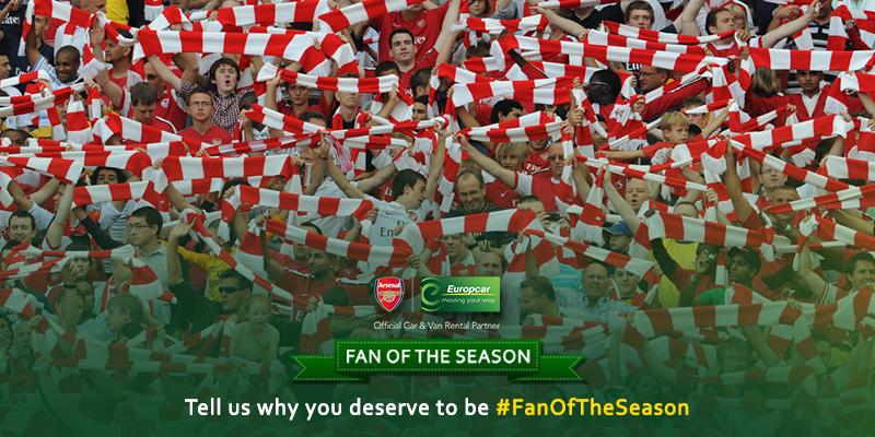 Arsenal's tweet photo. Win a signed #Arsenal shirt &amp; go to the first game of 2015/16! Tell @EuropcarSport why you're the #FanOfTheSeason http://t.co/VlVgAiuZhU