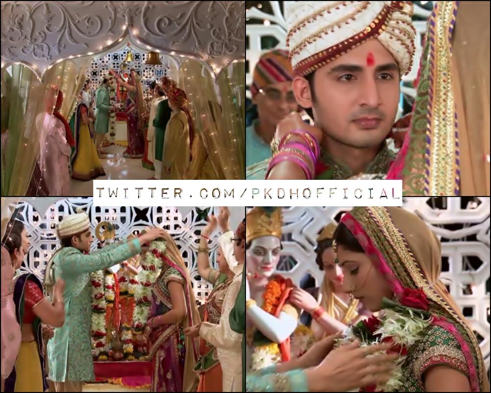 PKDHOfficial's tweet photo. Pankhuri and Shivam complete the exchange garland ceremony 😔😔 #PKDHRevisited #Epi98 http://t.co/r3qpdcd3Xu