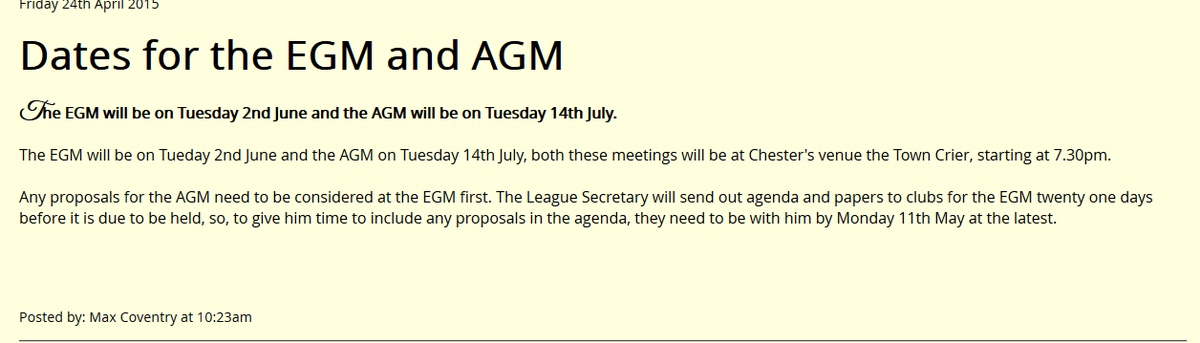 Wrexham_Chess's tweet photo. #Chester &amp; District #Chess League #EGM - 2/6/15 #AGM 14/7/15 @ Town Crier, Chester 7:30pm http://t.co/j5uKz6wTG4 http://t.co/ubL0hvMjxq