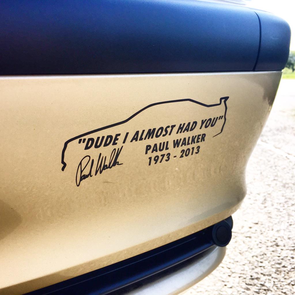 jasemcon's tweet photo. Bumper sticker #fastfurious7 #PaulWalker http://t.co/ahOfkCSlcs