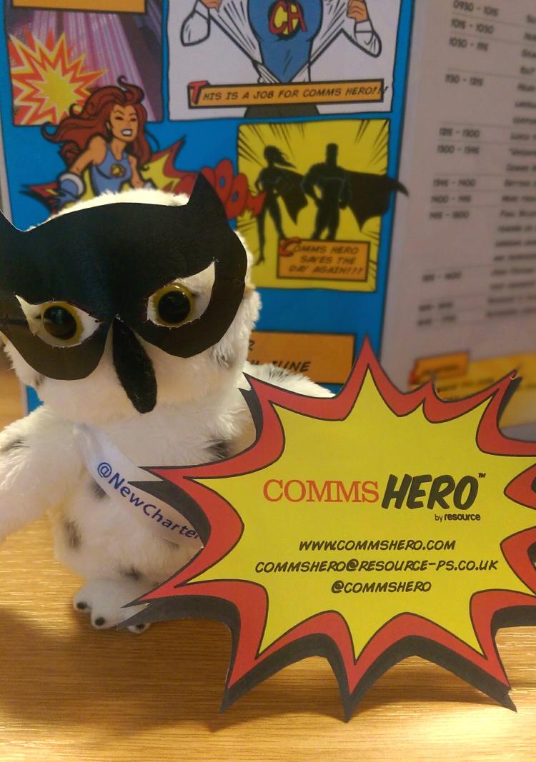 CommsHero's tweet photo. We've had a great #CommsHero week - thanks for having us! From the @NewCharterGroup team (and @NoraTheOwl of course!) http://t.co/QnpG3zzVj9