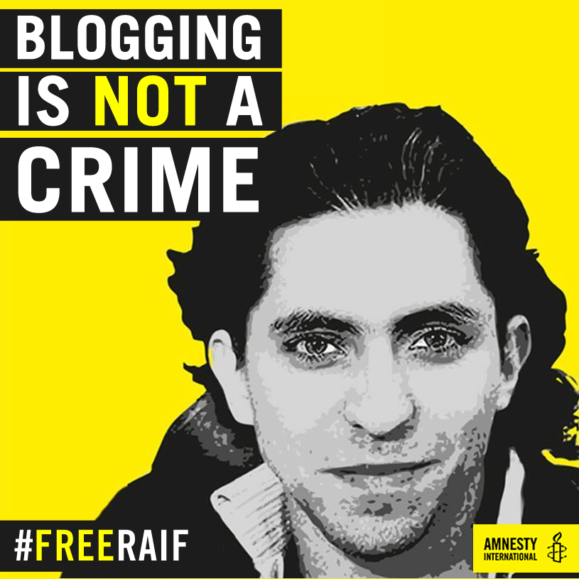 amnestyusa's tweet photo. Raif Badawi was not flogged today but remains imprisoned &amp; at risk. @SaudiEmbassyUSA #FreeRaif http://t.co/8Ta4YDCtRd http://t.co/m2CP36571w