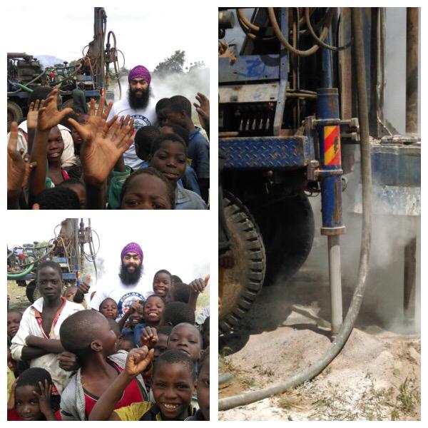 WATER !Khalsa Aid drilling for clean water in Malawi !Local Children are ecstatic!! <a href="/Khalsa_Aid/">Khalsa Aid</a> <a href="/IndyHothi/">Indy Singh Hothi CA</a> <a href="/MrASingh/">Amrit Singh</a>
