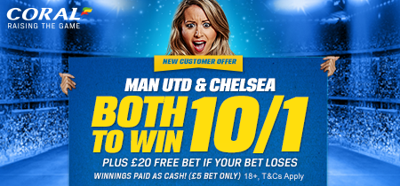 BetFreeDirect's tweet image. Coral Weekend Special

Man Utd/Chelsea both to win - 10/1

£20 FREE bet if bet loses

bit.ly/1E3qypS

#coral