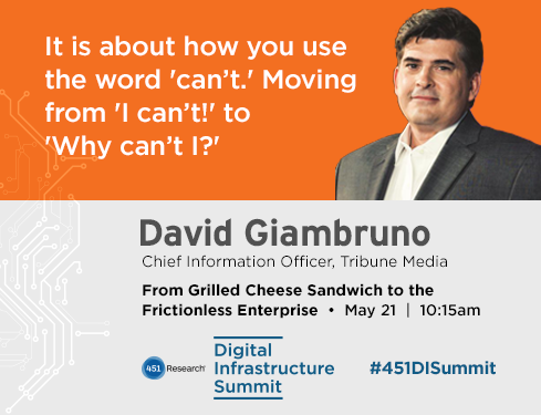 russmorrow's tweet image. Q&amp;amp;A with Tribune Media CIO @dgiambruno.  Hear him present at #451DISummit by @451Research  bit.ly/1DklszJ