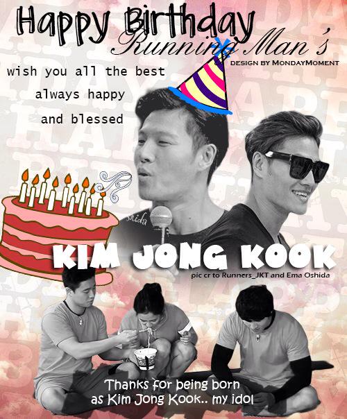 Happy Birthday running man\s commander Kim Jong Kook thanks for being born! 