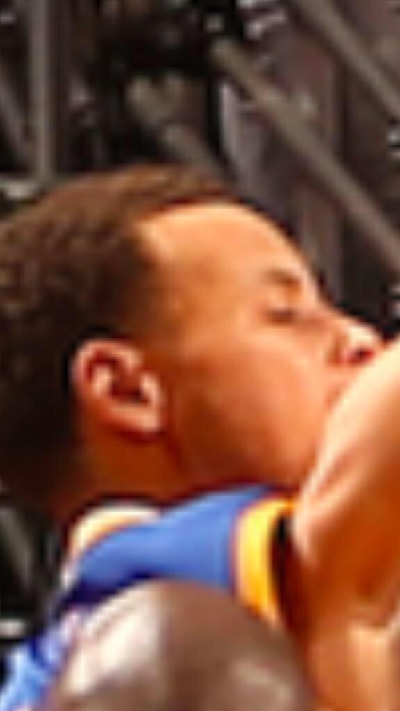 When you realize Stephen Curry hit that shot with his eyes closed...