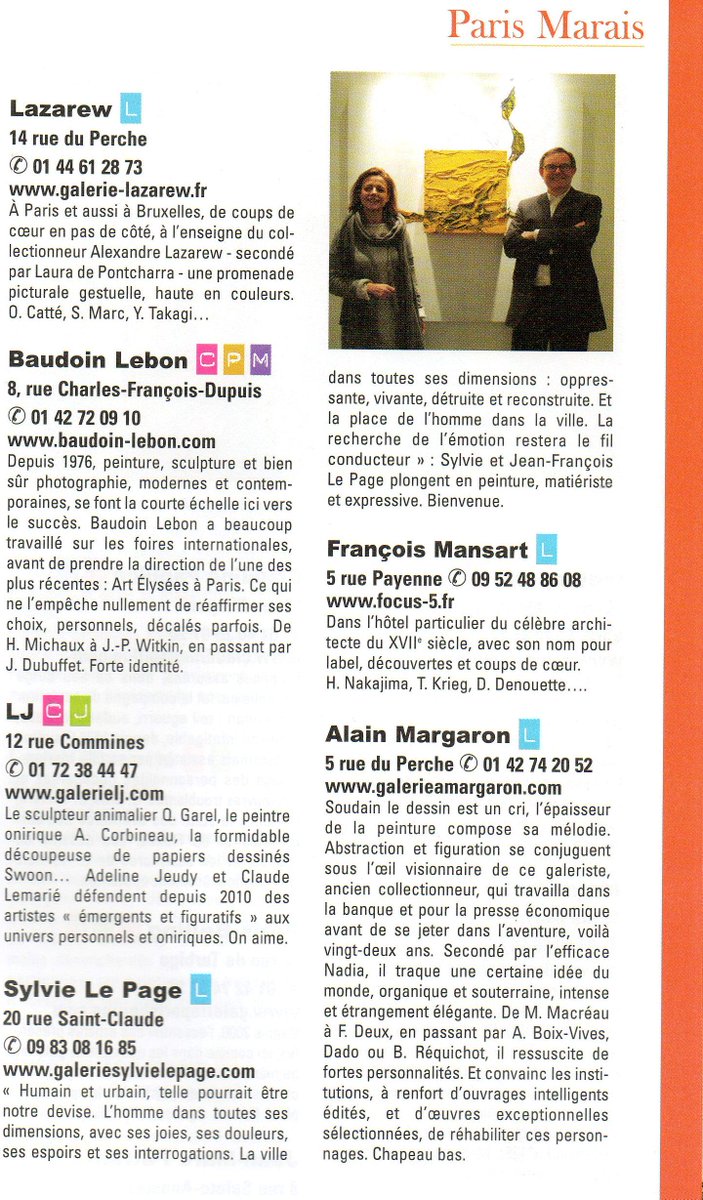 La <a href="/galerieslp/">GalerieSylvieLePage</a> dans le guide 2015/2016 des galeries d'art actuel  #artension - n° hors série avril 2015