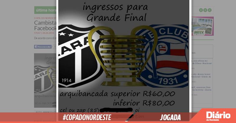 diarioonline's tweet photo. Cambistas vendem ingressos de Ceará x Bahia no Facebook com preço até 4 vezes maior. http://t.co/dhXTR8IMXA #DN http://t.co/cm8AKM0B6R