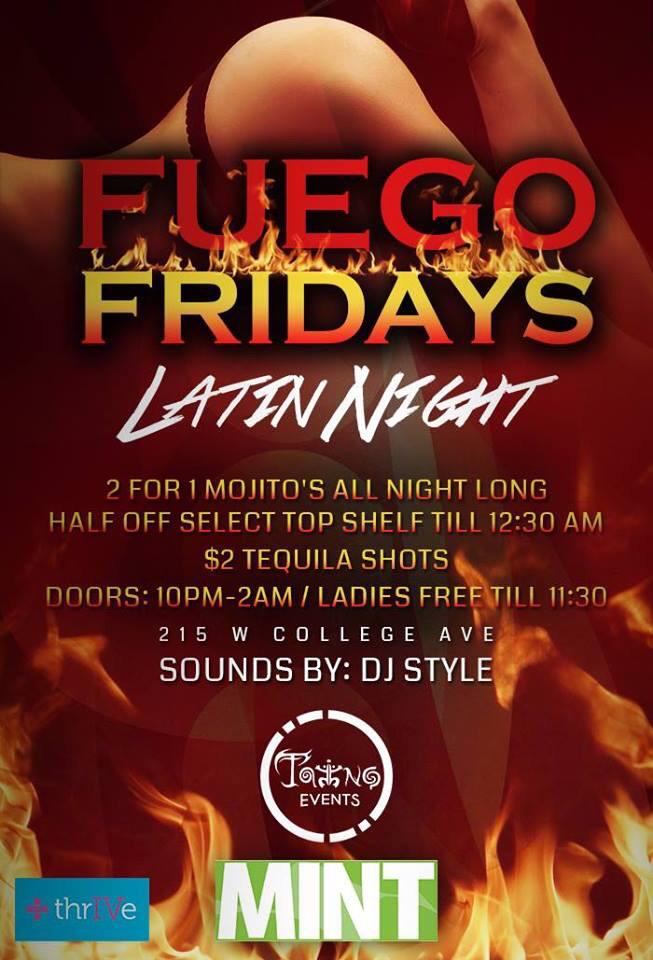 Taino Events (@tainoevents) on Twitter photo TONIGHT! Fuego Fridays Latin Night Grand opening <a href="/MintLoungeTally/">Mint Lounge</a> from 10pm-2am!! Come out and get funky tonight. TONIGHT! Fuego Fridays Latin Night Grand opening <a href="/MintLoungeTally/">Mint Lounge</a> from 10pm-2am!! Come out and get funky tonight.