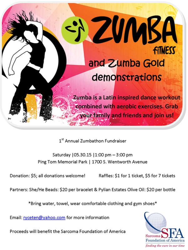 CureSarcoma's tweet photo. Join us for a ZUMBAthon on 5/30 in Chicago, IL: http://t.co/tSl7c6gyxg #sarcoma #CureSarcoma @Sfa_Illinois http://t.co/Htg2D2NSSL