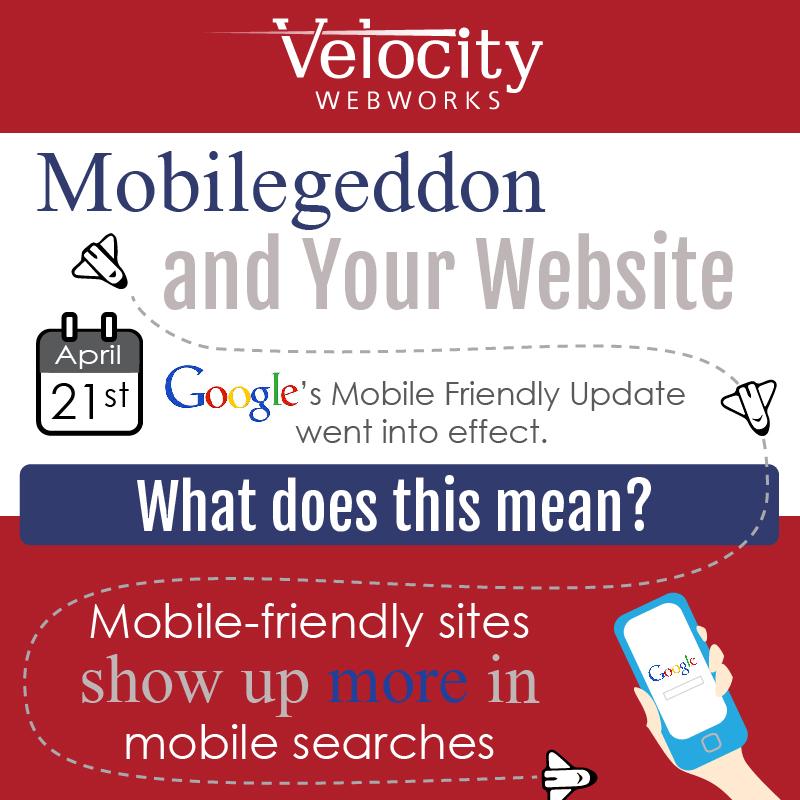 VelocityWebwork's tweet image. Ready or not #Mobilegeddon is here! Find out how it could impact your site. velocitywebworks.com/blog/googles-m…