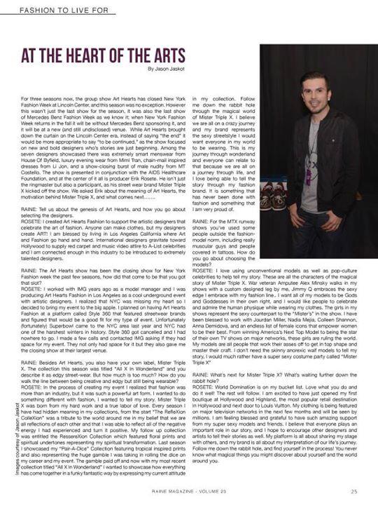 MisterTripleX's tweet photo. Amazing l! Two articles in @rainemagazine #MisterTripleX by #ErikRosete at @MBfashionweek #SperryNYFW #JasonJaskot http://t.co/hWUUj4JEx5