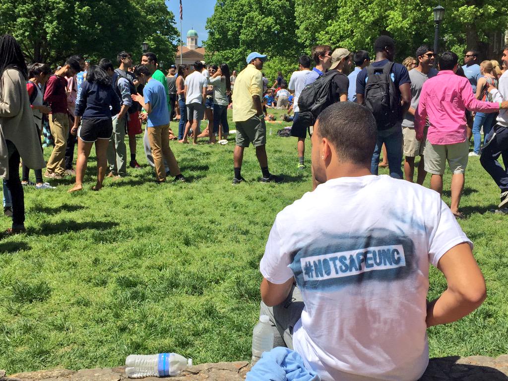 LopezABC11's tweet photo. Students expressing all sorts of strong sentiments on their shirts. #abc11eyewitness http://t.co/C7mJ9i3cHZ