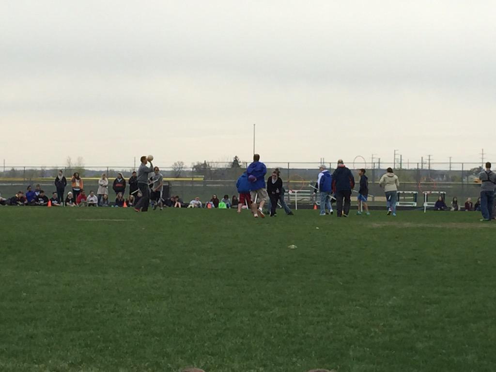 Mrs_Witnik_Math's tweet photo. Teacher vs student Quidditch Match #Heineman @DaddyandIRun @biztechtchr @HeinemanHawks http://t.co/dqwwmThR2r