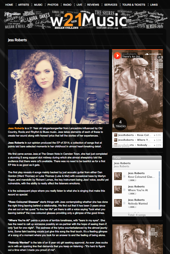 We Would Like to Welcome the Amazing Jess Roberts to w21Music, Check Out Her New Page at w21music.com/jess-roberts