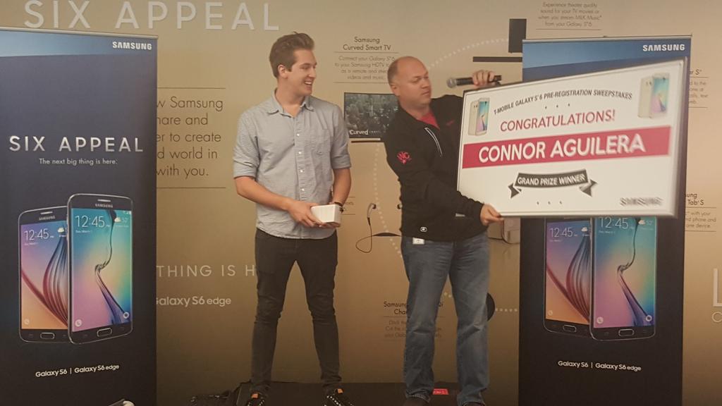 JoeSIXAPPEAL's tweet photo. Congrats on being the sweepstakes winner! @cmcaguilera  #GalaxyS6 @TMobile http://t.co/TjjRpD0EOD