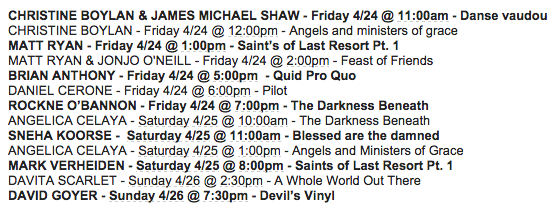 JohnConWriters's tweet photo. Oi #Hellblazers we'll be tweetin along as you stream #Constantine this weekend. Save this schedule and don't miss out http://t.co/TzwKFQqW5P