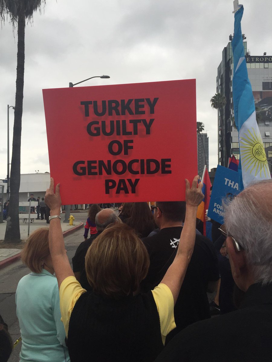 USCPolitics's tweet image. MT @USCShoahFdn: Colleague Hrag who indexed #ArmenianGenocide testimonies shares pictures from #MarchforJustice in LA