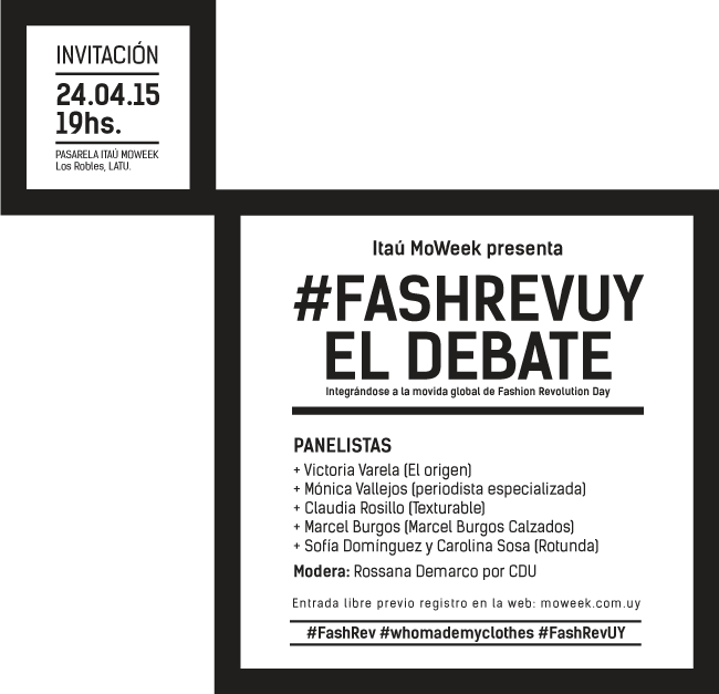 revistabla's tweet photo. Hoy estaremos en el #FashionRevolutionDay en #ItauMoweek. ¡Estén atentos a las novedades! #BLaEnMoweek #FashRevUY http://t.co/5E3aDOgqNK