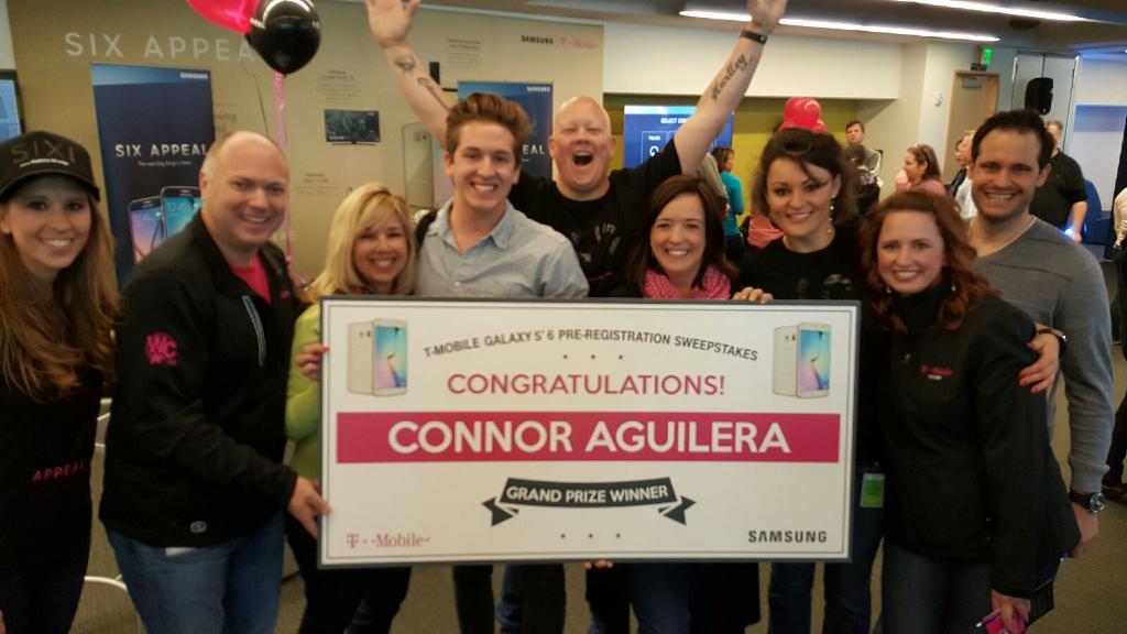 JonFreier's tweet photo. Congrats to Connor for being the @SamsungMobileUS Galaxy S 6 pre-registration grand prize winner for @TMobile!!! http://t.co/hjKvi9NZbV
