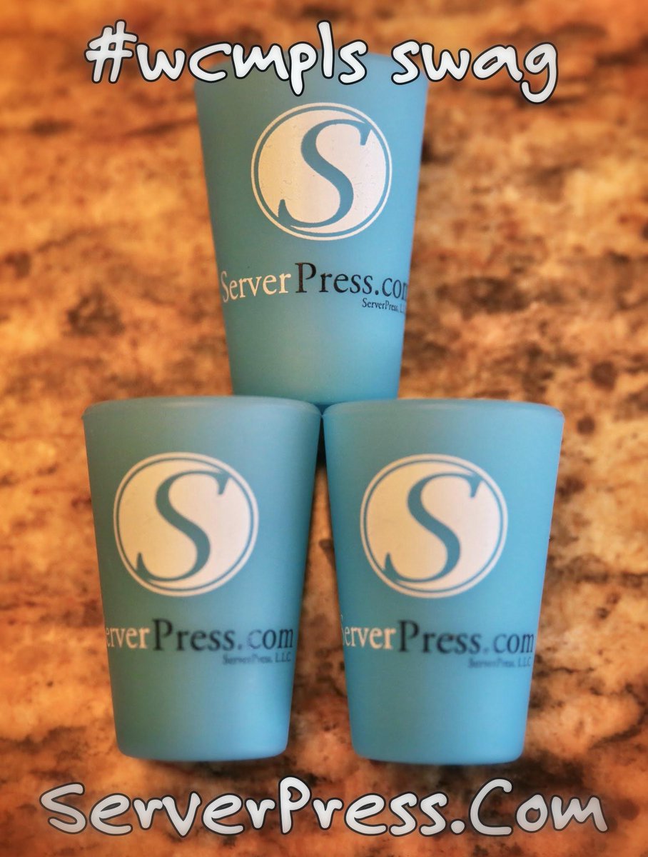 DesktopServer's tweet image. Check out the #ServerPress swag @MarcBenzak has on hand for #wcmpls tomorrow- @Silipint shot glasses100% travel safe!
