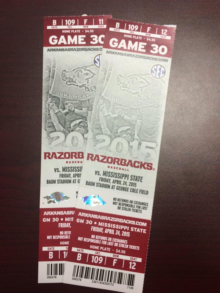 RazorFoundation's tweet photo. Who needs tickets for tonight's baseball game? Retweet to win! #WooPig http://t.co/ppolmHuWCN