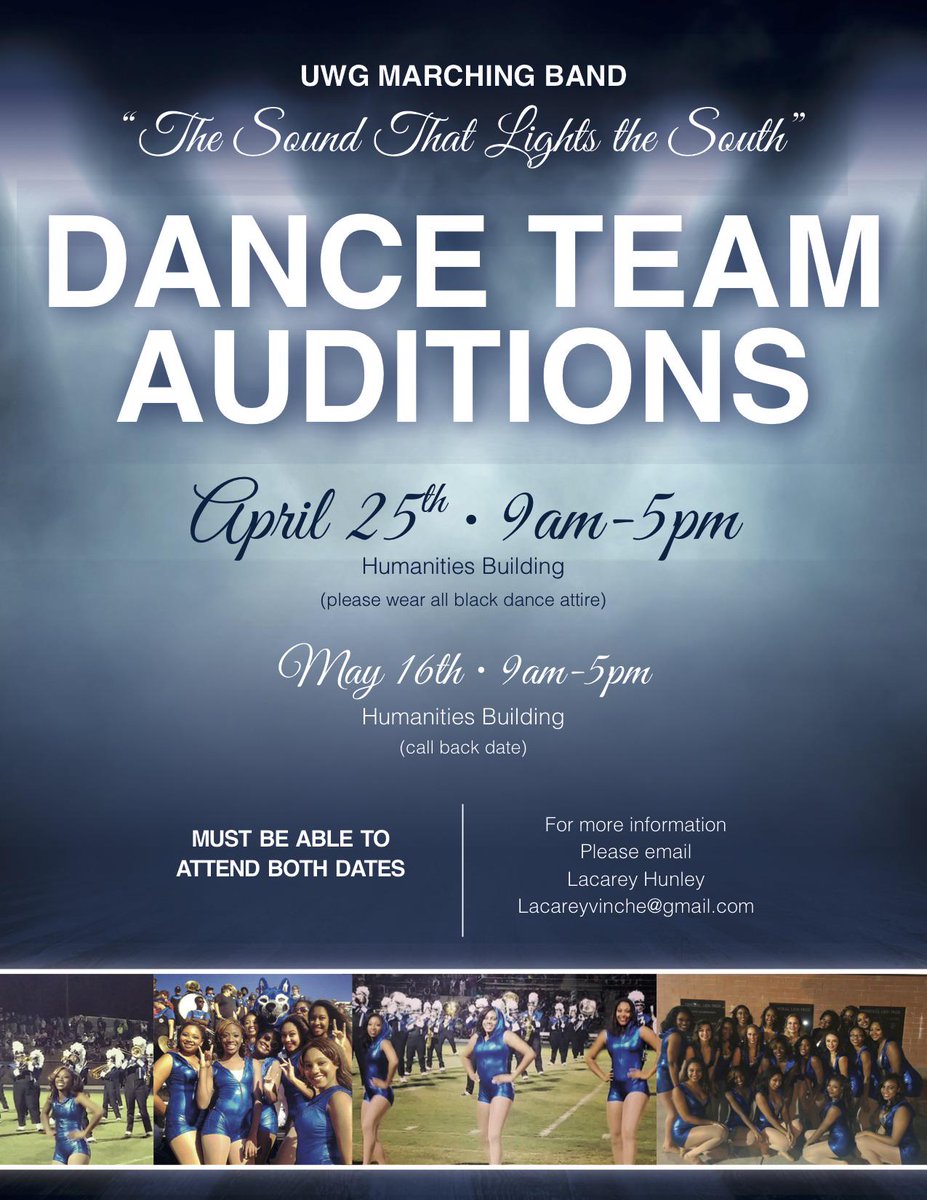 WestGeorgiaBand's tweet image. Interested in being a part of the 2015 Dance Team? The first clinic date is tomorrow here at UWG! #dancewiththewolves
