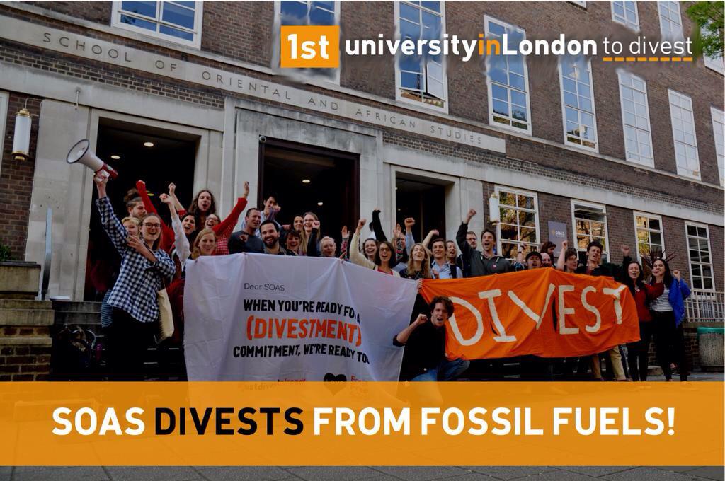 Today we won divestment <a href="/SOAS/">SOAS University of London</a> -first uni in London to #divest Thanks <a href="/FossilFreeSOAS/">Fossil Free SOAS</a> for amazing campaign! WE DID IT!