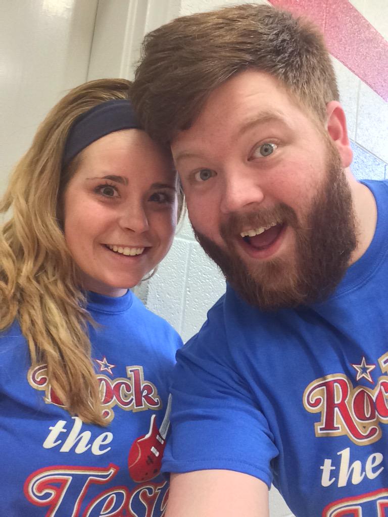 TJWbrk's tweet photo. Ms @k_willingham were super excited about the last day before #tcapweek. What a great peprally to end #TCAPspiritweek http://t.co/pFhoHx6te3