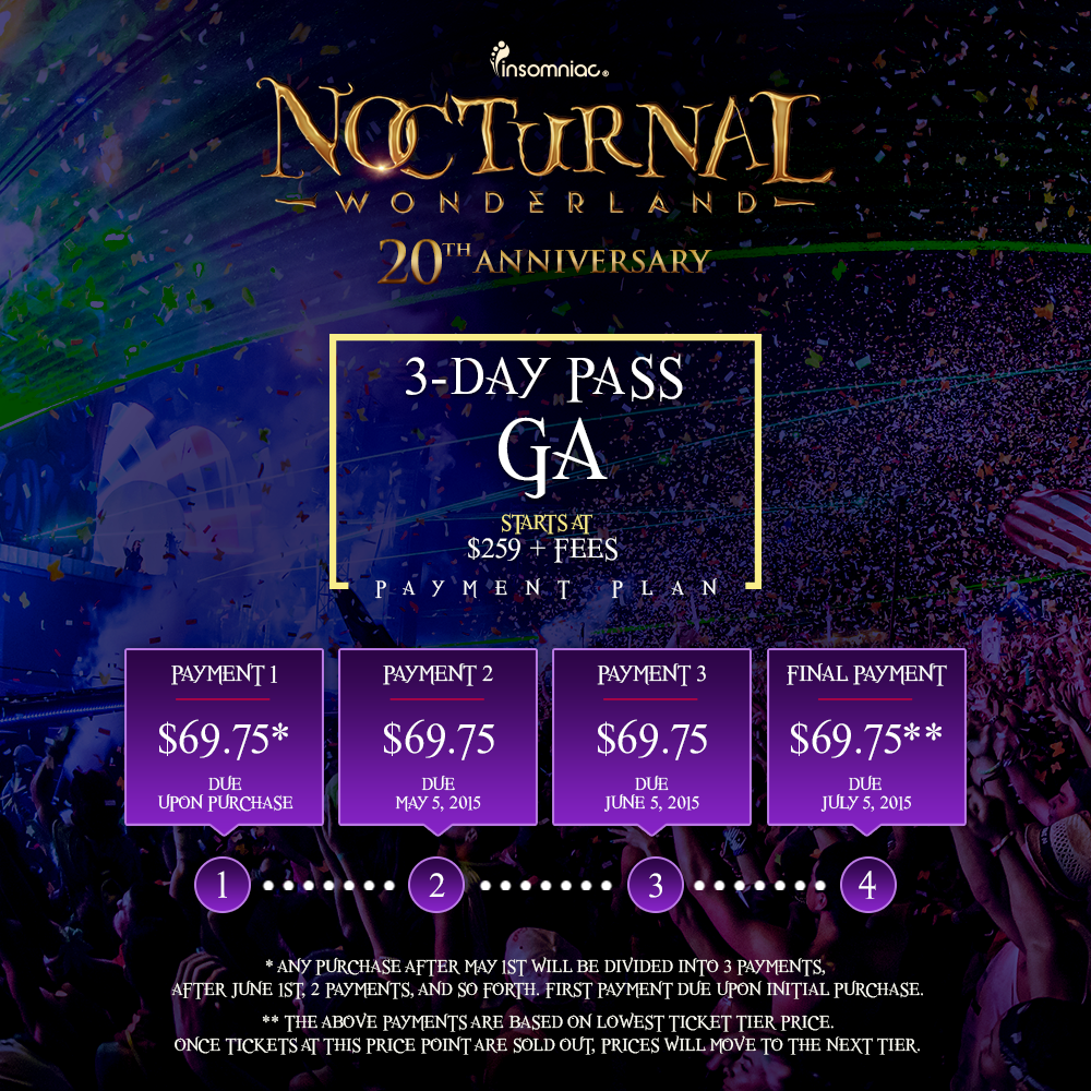 NocturnalWland's tweet photo. Start your #NocturnalWonderland payment plan NOW before prices go ⬆ May 1st! ➙ http://t.co/Xq4ixm5r7m http://t.co/us36WQLLr0
