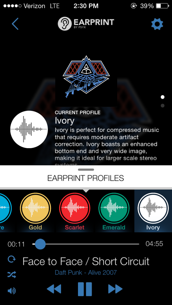 EarprintApp's tweet photo. Earprint of the day! Start off the weekend smartly with some classic #daftpunk. #electronic #itsfriday http://t.co/iLxTxNyMs9