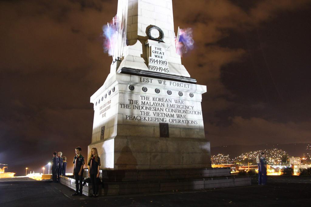 ScoutsAustralia's tweet photo. Scouts across Australia reflect "Their Service, Our Heritage" today. #AnzacDay photo from Scouts Tasmania http://t.co/zFyhBVoSku