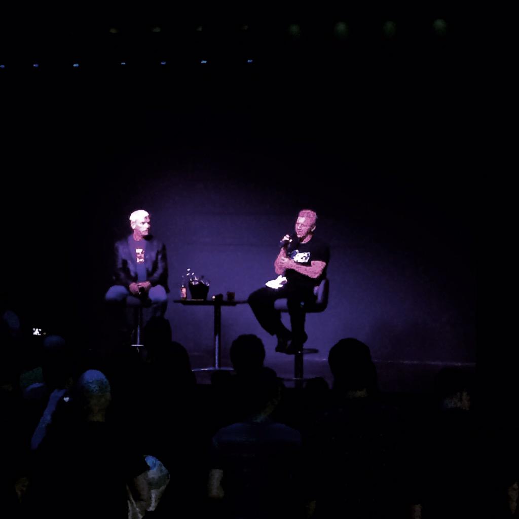 karenjarrett's tweet image. Now this makes my heart happy!!!! @RealJeffJarrett and @EBischoff #samestage #QandA #history #Wrestling #passion