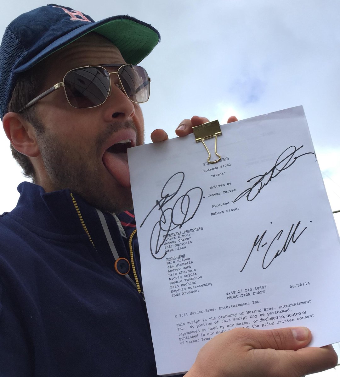 mishacollins's tweet image. 2 win my dried spit (on a signed SPN script), U HAVE LESS THAN ONE WEEK! register at gishwhes.com by May 1!